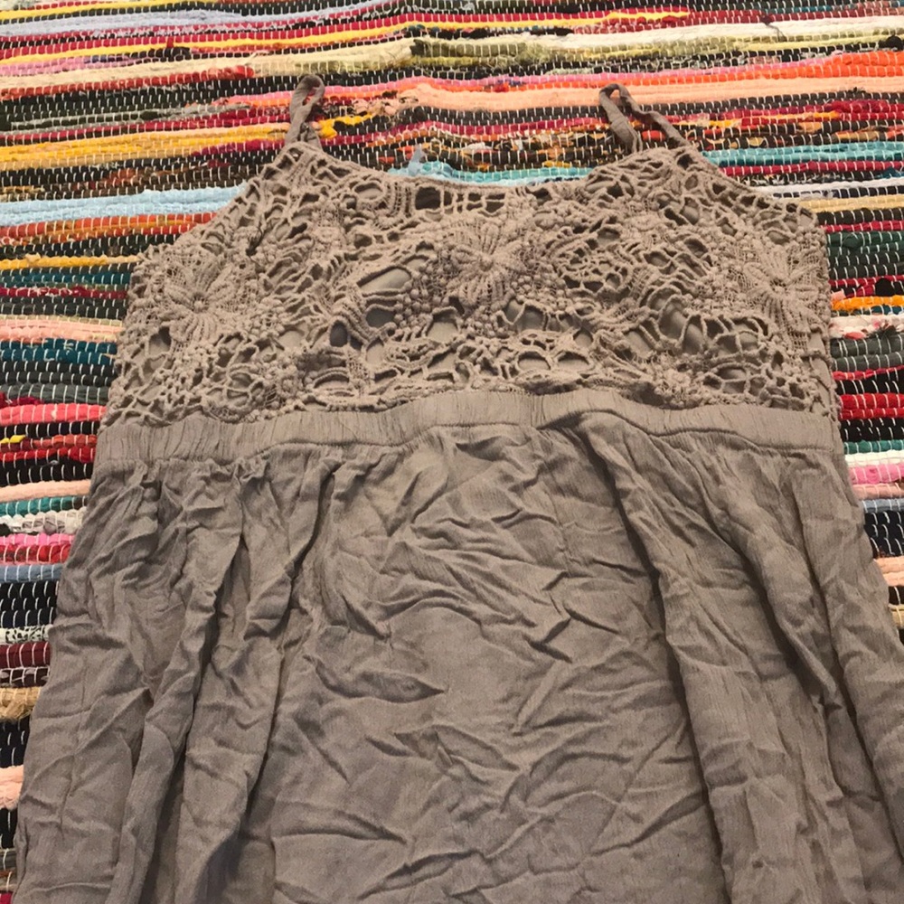 Beige lacy bodice maxi dress